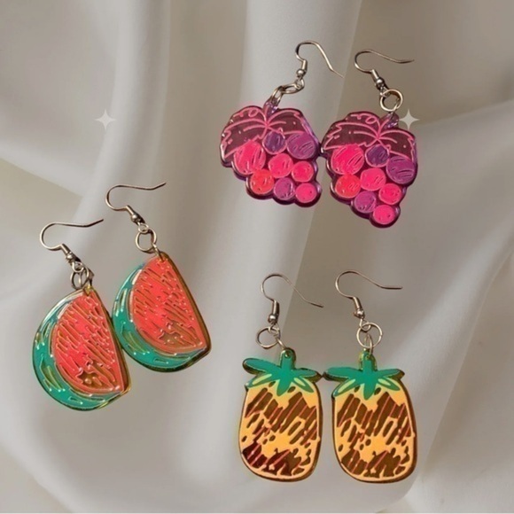 FRUIT TRIO‎ OF EARRINGS, NWT - Picture 1 of 1